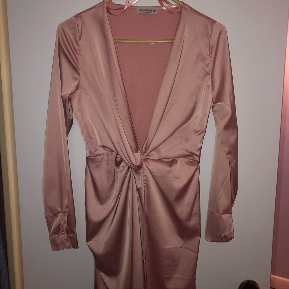 Pink Satin Dress